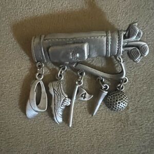 JJ DESIGNER  VINTAGE GOLF BAG BROOCH